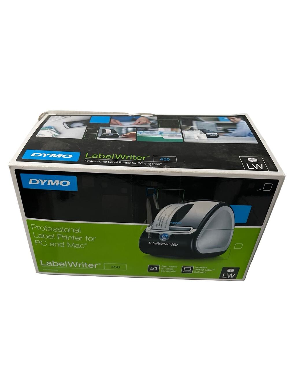 DYMO LabelWriter 450 Label Printer 1750110 + 4 Unopened Label Packs Original Box